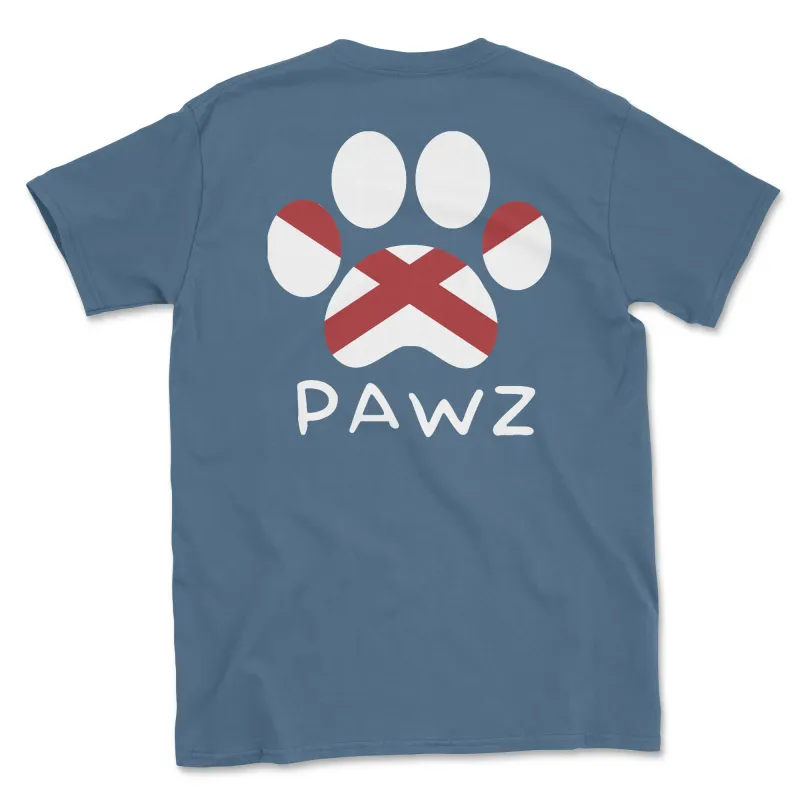 Alabama Flag Paw (Adult Short Sleeve T-Shirt) sold by PAWZ