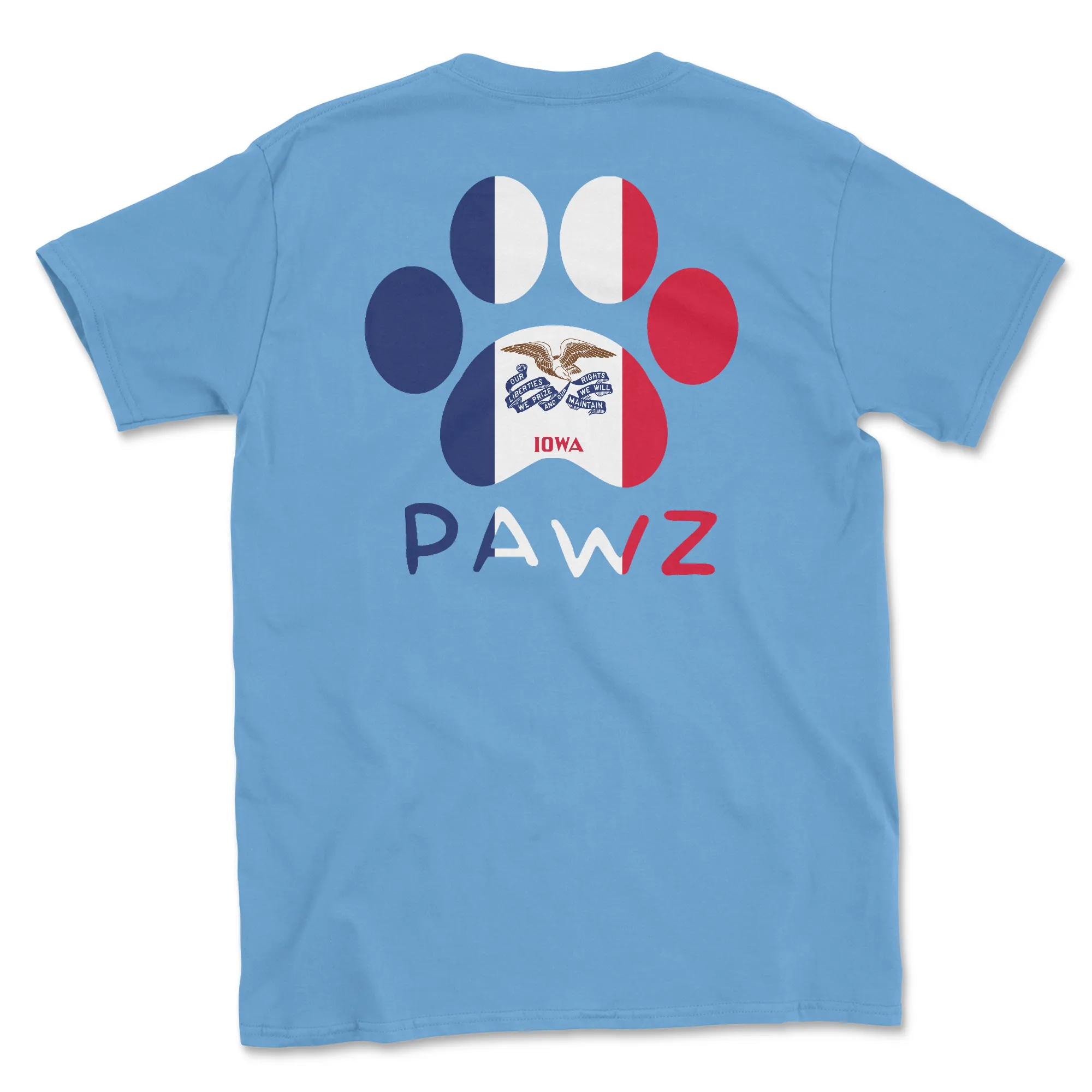 Iowa Flag Paw (Adult Short Sleeve T-Shirt) sold by PAWZ