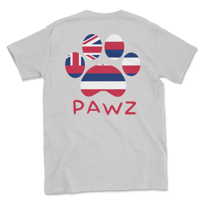Hawaii Flag Paw (Adult Short Sleeve T-Shirt) sold by PAWZ