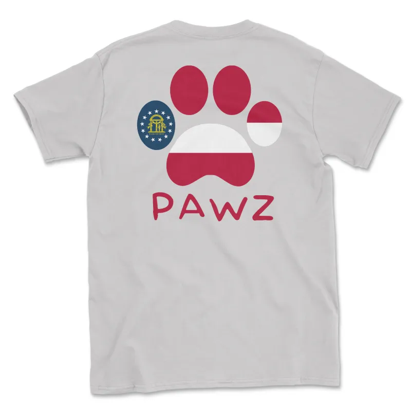 Georgia Flag Paw (Adult Short Sleeve T-Shirt) sold by PAWZ