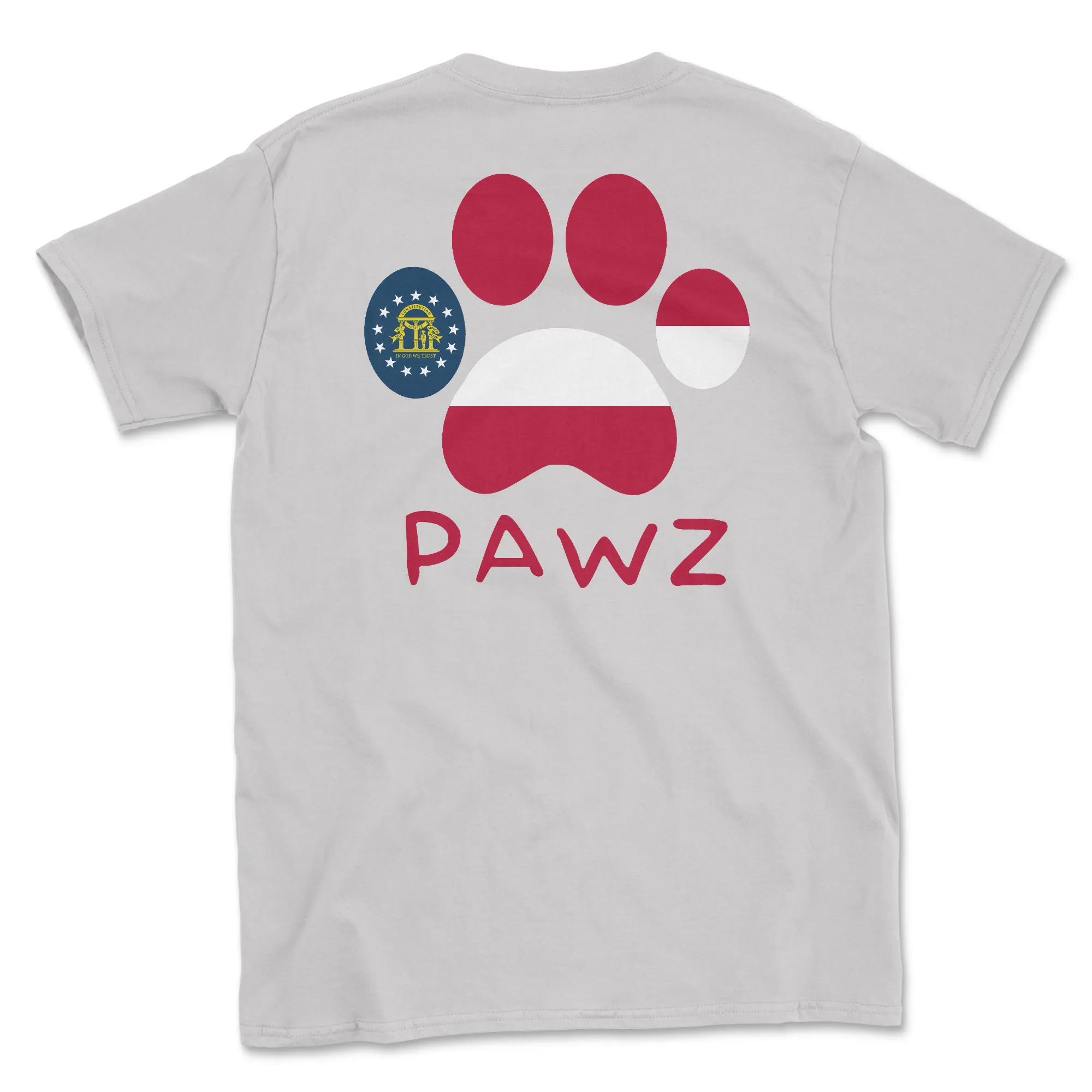 Georgia Flag Paw (Adult Short Sleeve T-Shirt) sold by PAWZ