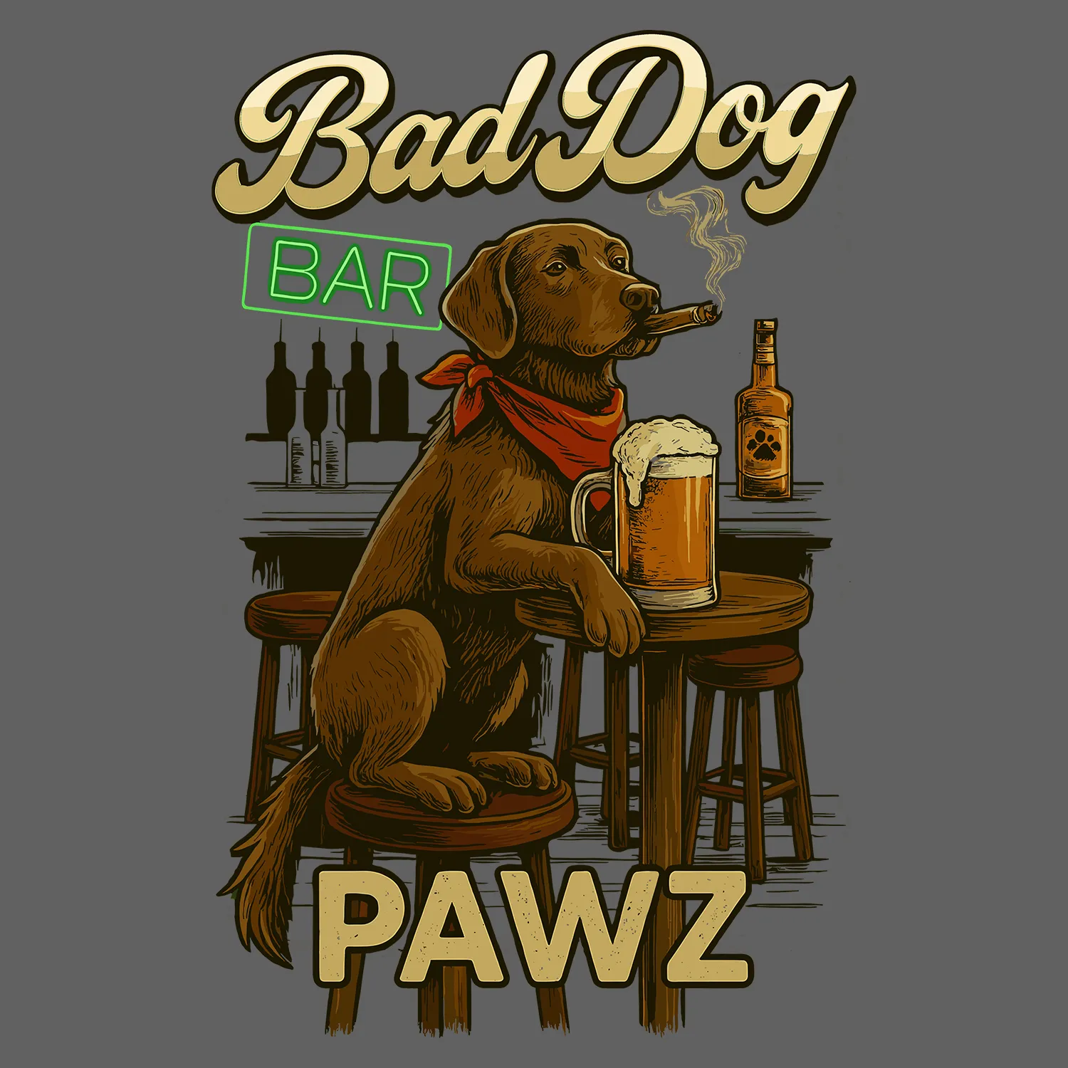 Hair Of The Dog (Adult Short Sleeve T-Shirt) sold by PAWZ product image thumbnail 3