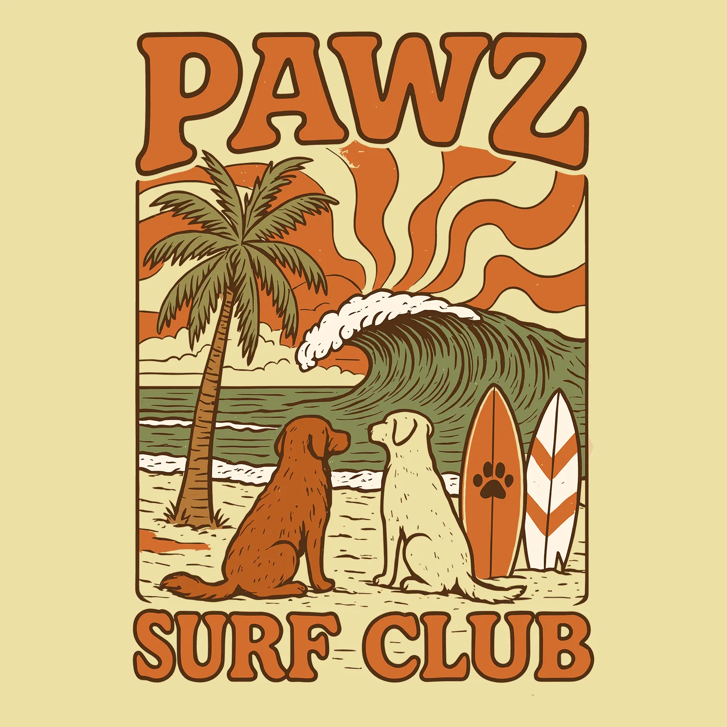 Pawz Surf Club (Adult Short Sleeve T-Shirt) sold by PAWZ product image thumbnail 3