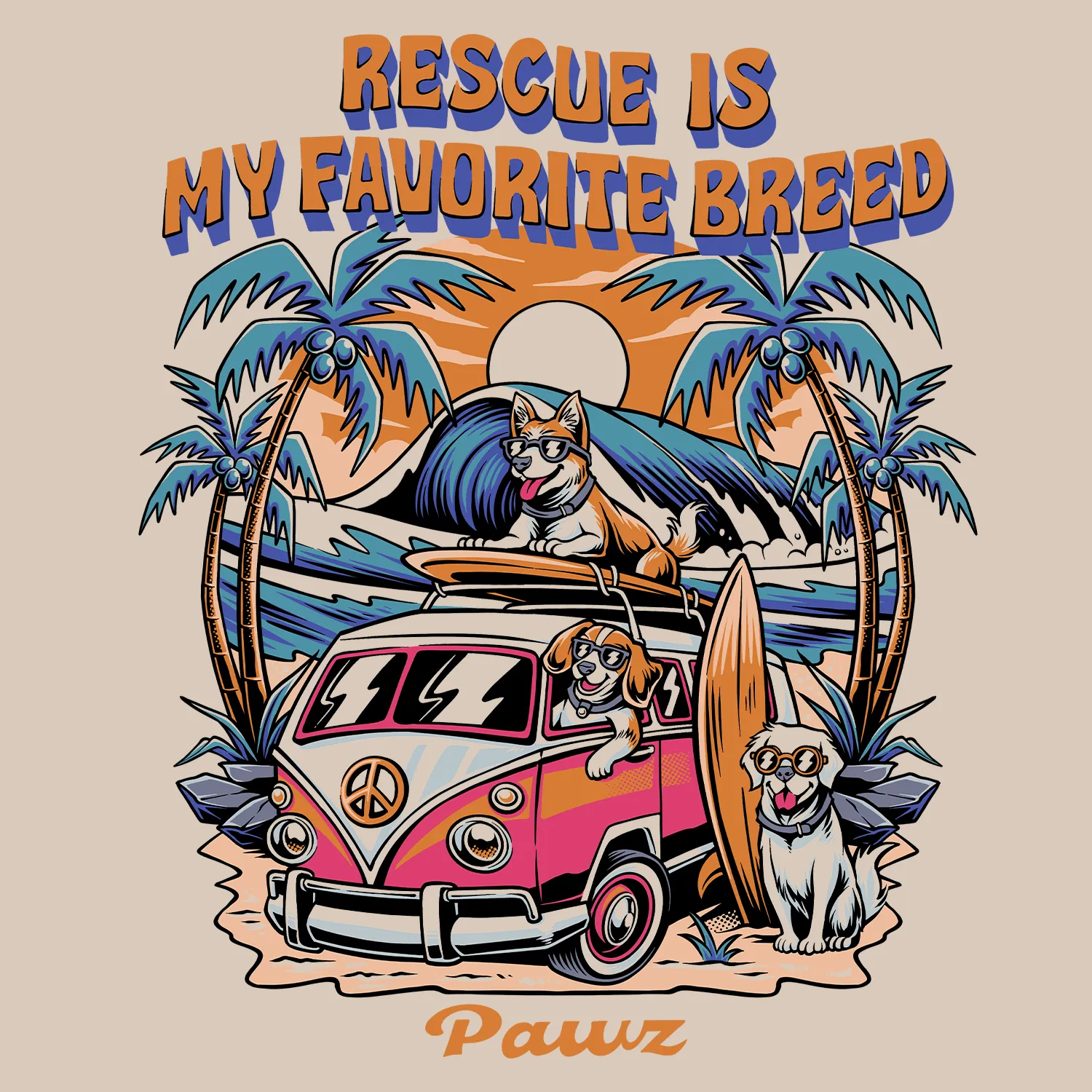 Rescue Bus (Adult Short Sleeve T-Shirt) sold by PAWZ product image thumbnail 3