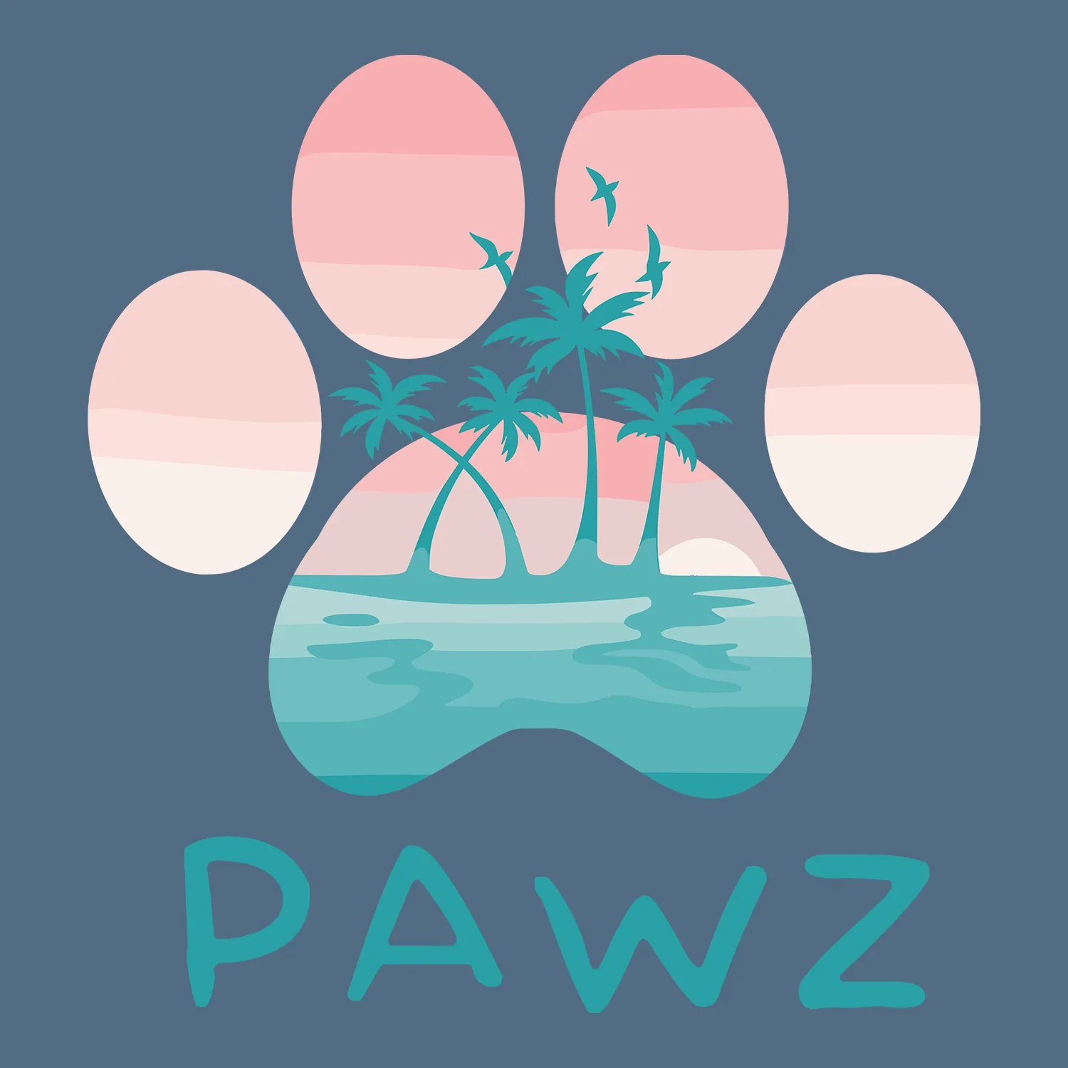Paradise Paw (Adult Short Sleeve T-Shirt) sold by PAWZ product image thumbnail 3
