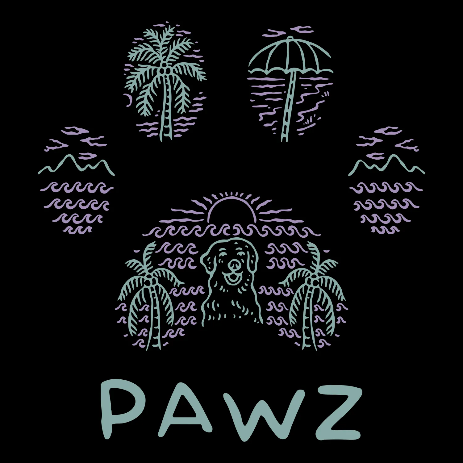 Tropical Tails (Adult Short Sleeve T-Shirt) sold by PAWZ product image thumbnail 3