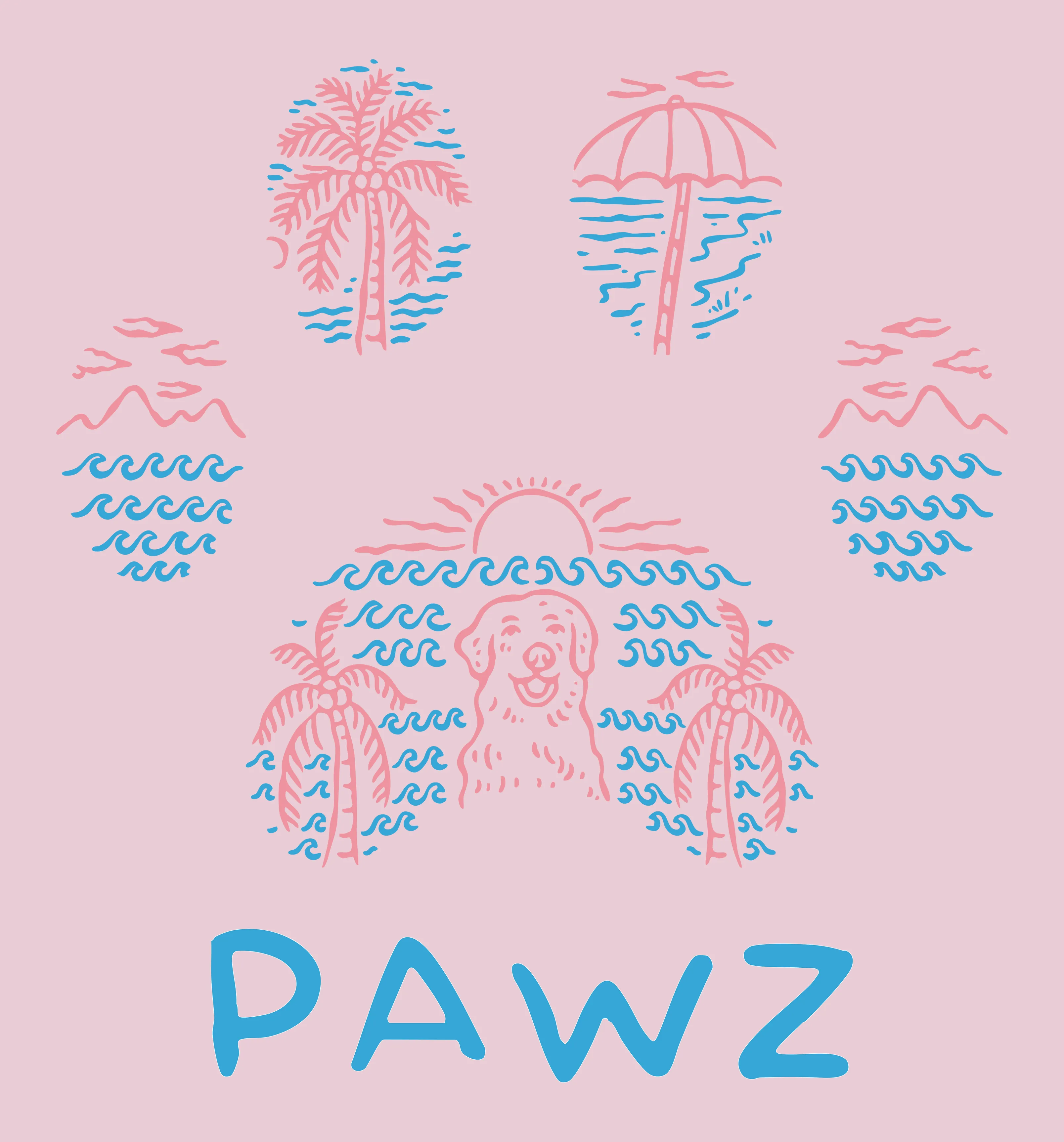 Wonderful Waves (Adult Short Sleeve T-Shirt) sold by PAWZ product image thumbnail 3