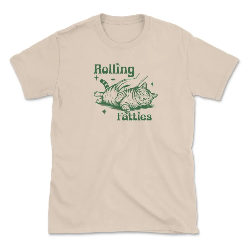 Rolling Fatties - Sand (Front Print) (Adult Short Sleeve T-Shirt) sold by PAWZ