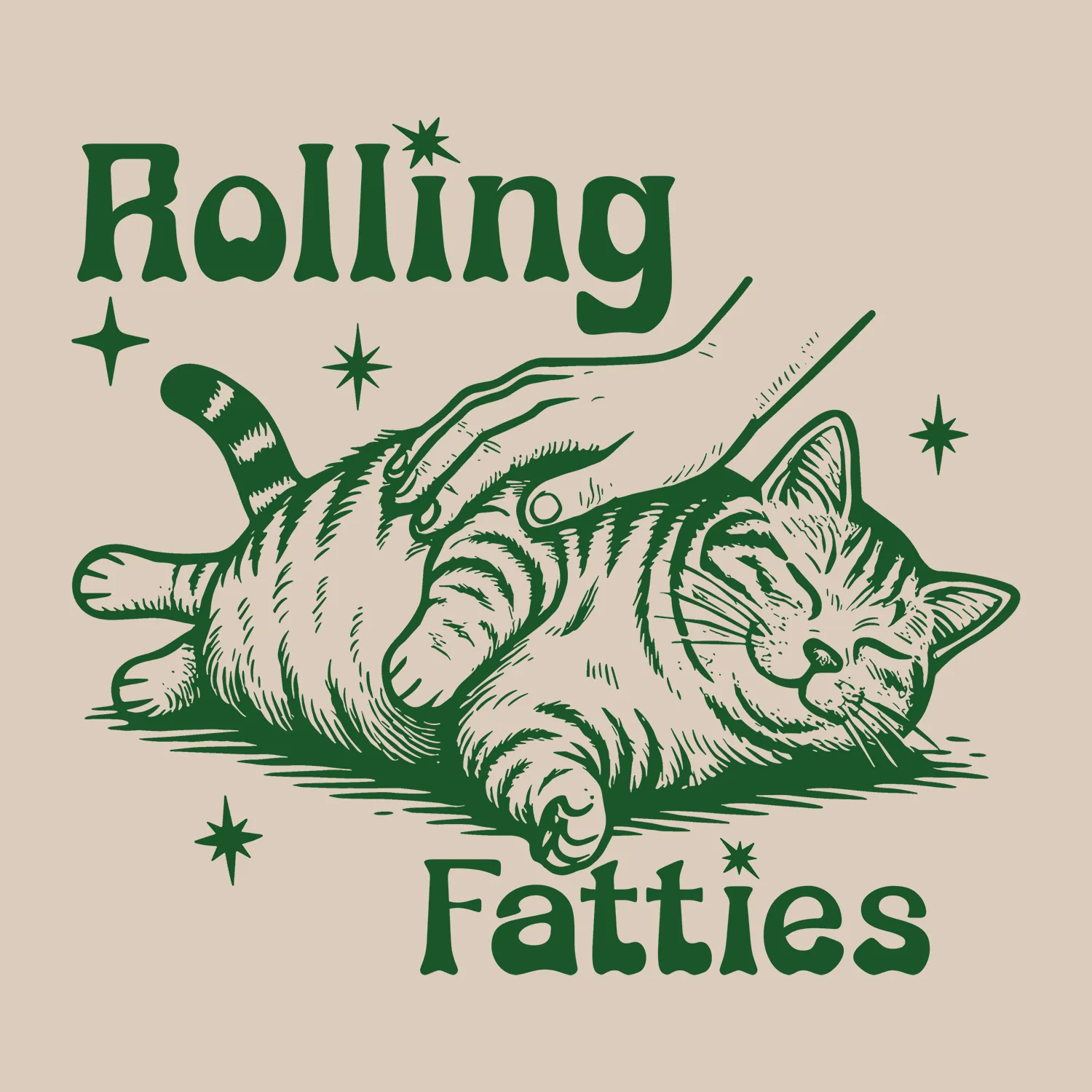 Rolling Fatties - Sand (Front Print) (Adult Short Sleeve T-Shirt) sold by PAWZ product image thumbnail 2
