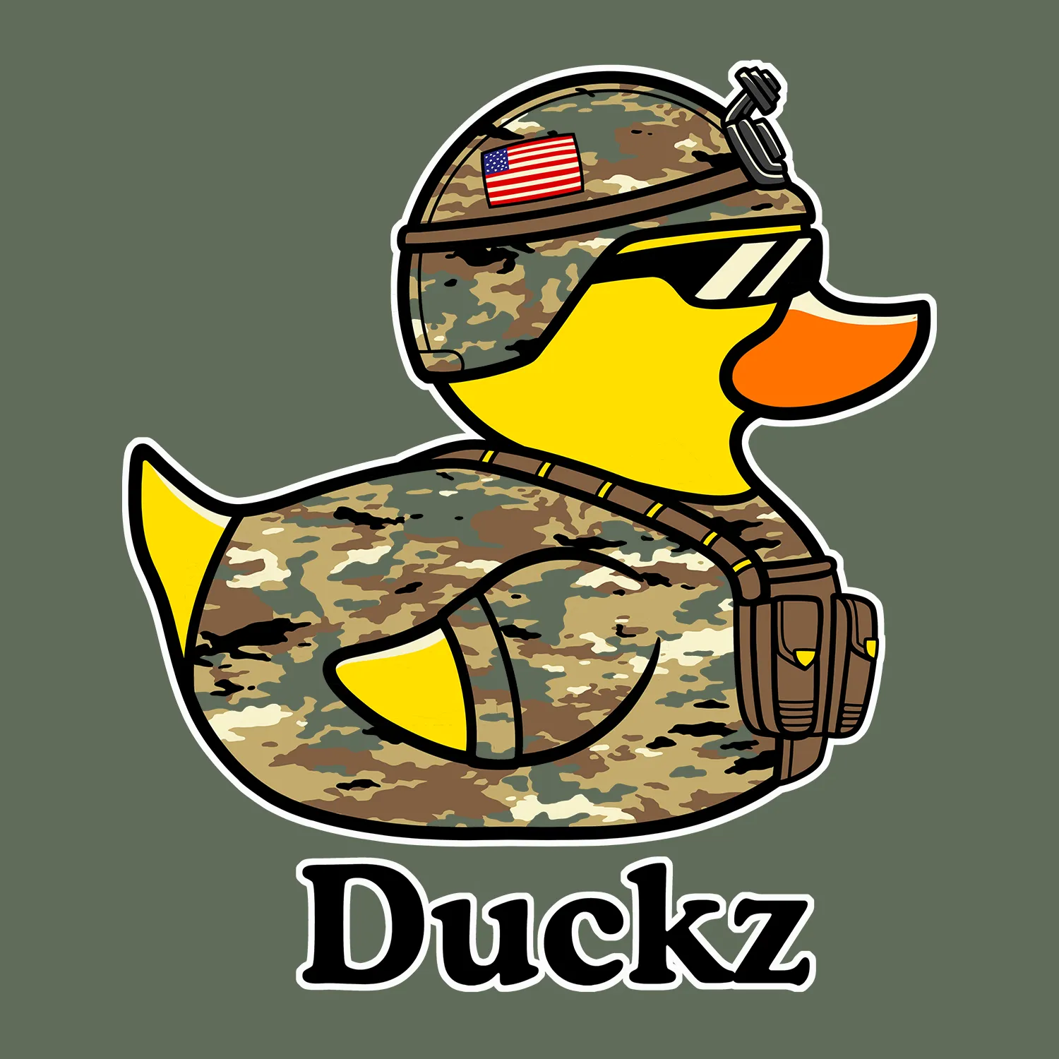Military Mallard - Military Green (Adult Short Sleeve T-Shirt) sold by PAWZ product image thumbnail 3