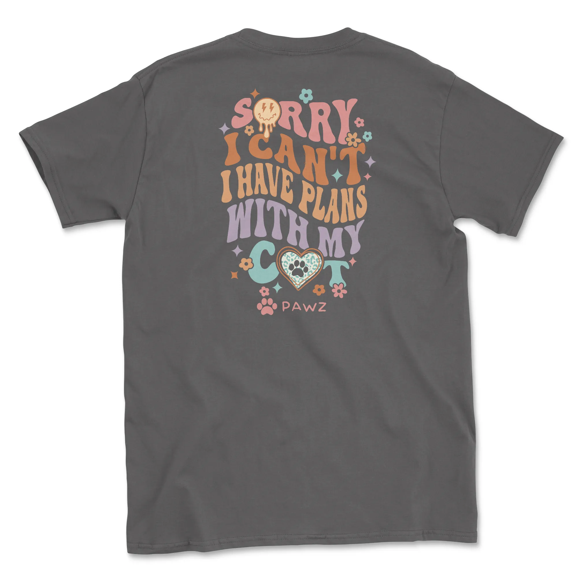 Sorry I Can't - Cat (Adult Short Sleeve T-Shirt) Super Sale sold by PAWZ
