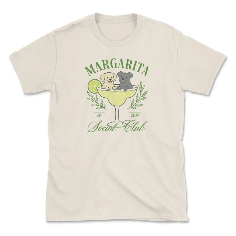 Dogs Social Club - (Front Print) (Adult Short Sleeve T-Shirt) (Super Sale) sold by PAWZ