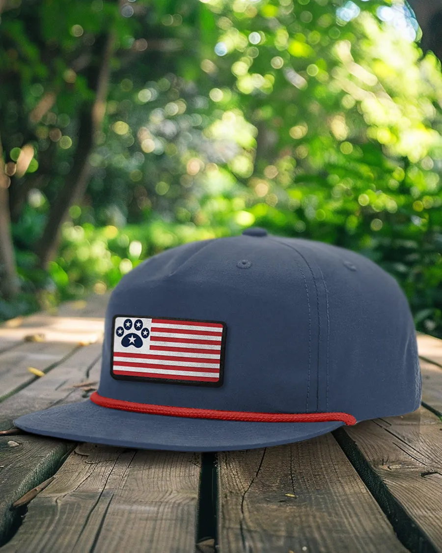 Pawz American Flag Rope Patch Hat sold by PAWZ
