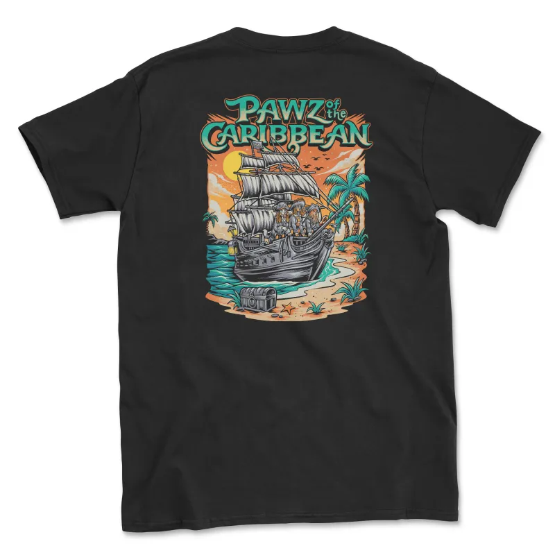 Pawz Of The Caribbean (Adult Short Sleeve T-Shirt) sold by PAWZ
