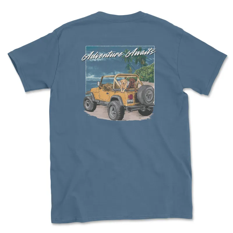 Adventure Awaits (Beach) (Adult Short Sleeve T-Shirt) sold by PAWZ