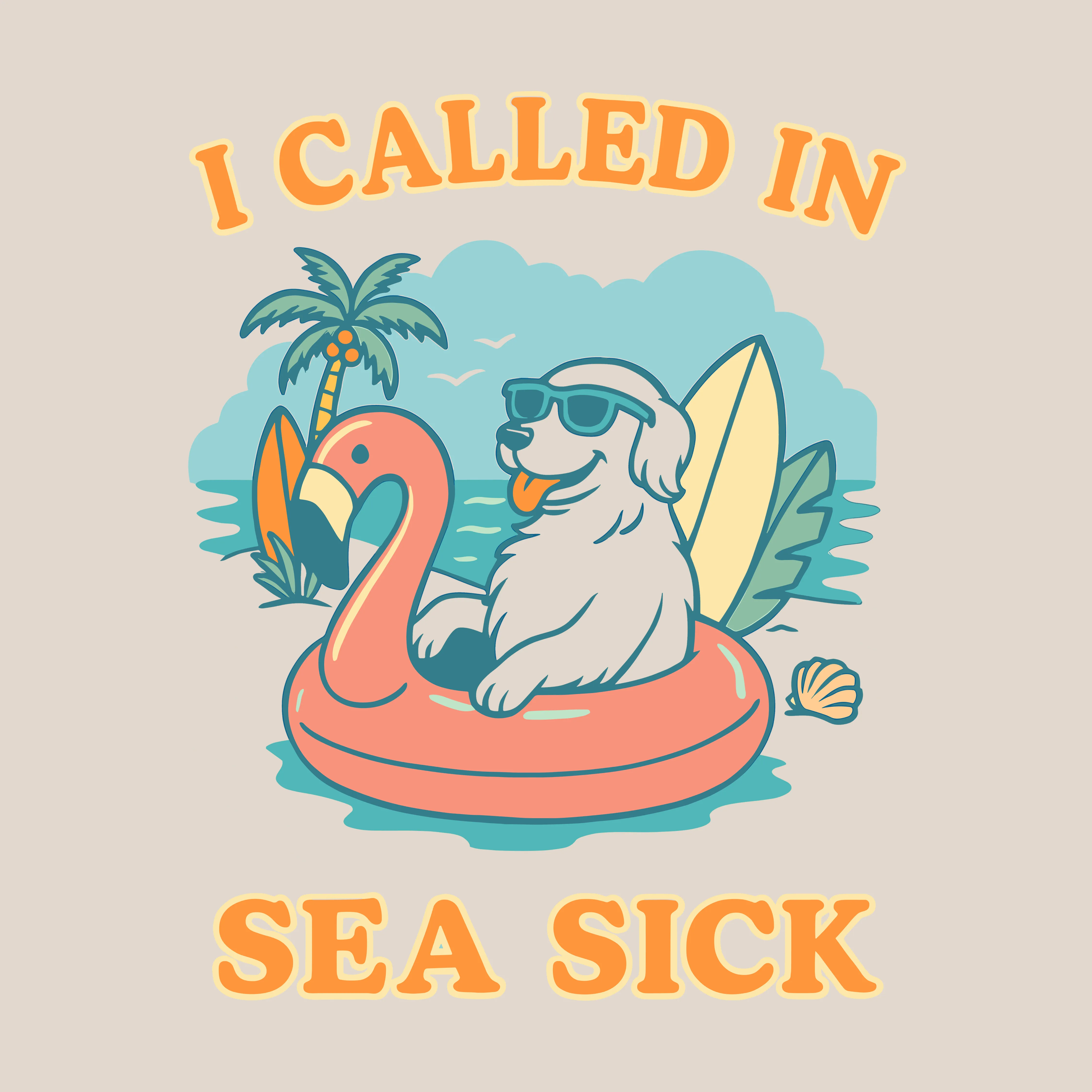 Sea Sick (Adult Short Sleeve T-Shirt) sold by PAWZ product image thumbnail 3