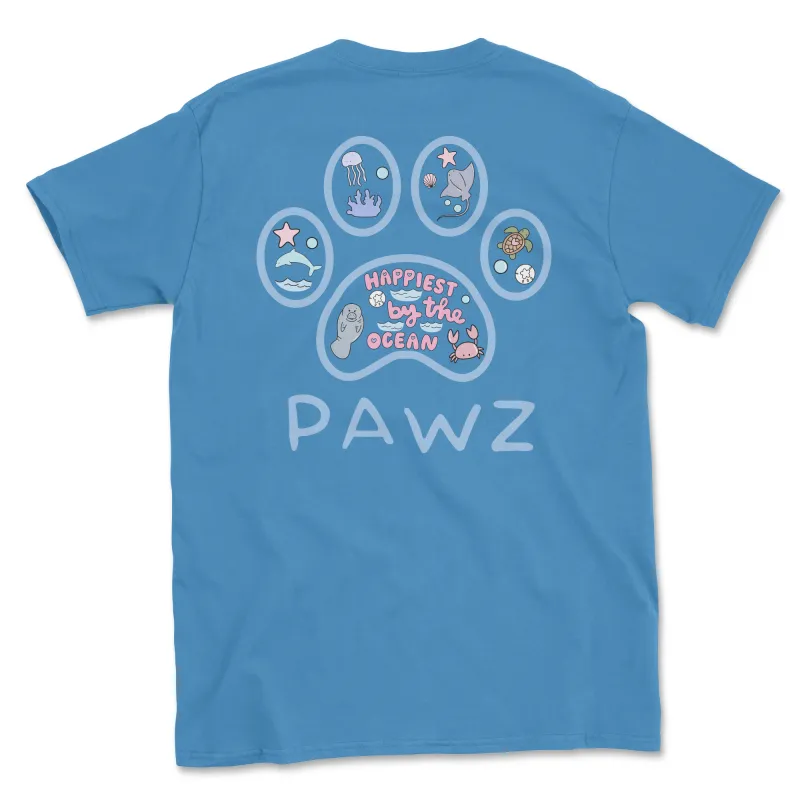 Happiest By The Ocean (Adult Short Sleeve T-Shirt) sold by PAWZ
