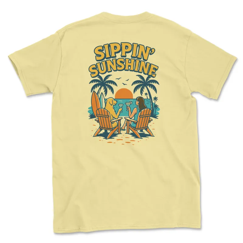 Sippin' Sunshine (Adult Short Sleeve T-Shirt) sold by PAWZ