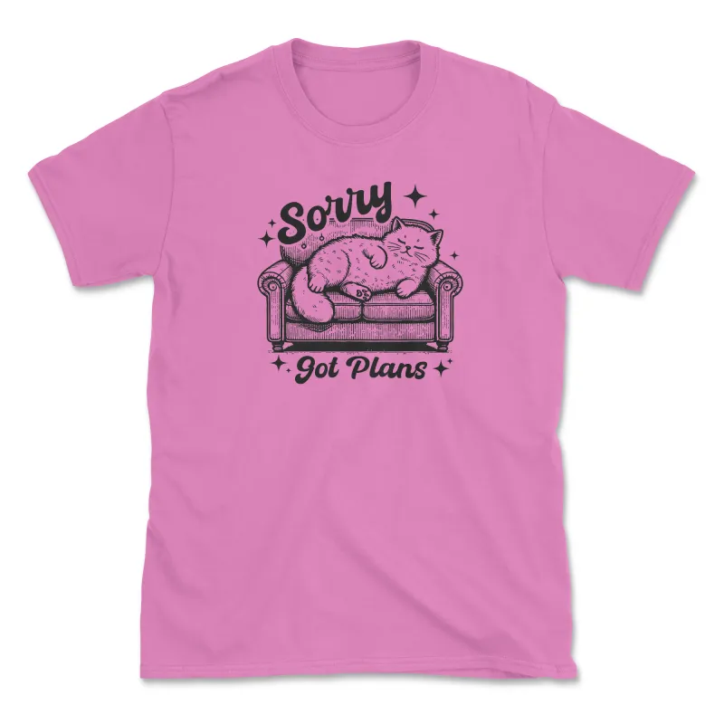 Sorry Got Plans (Front Print) (Adult Short Sleeve T-Shirt) sold by PAWZ