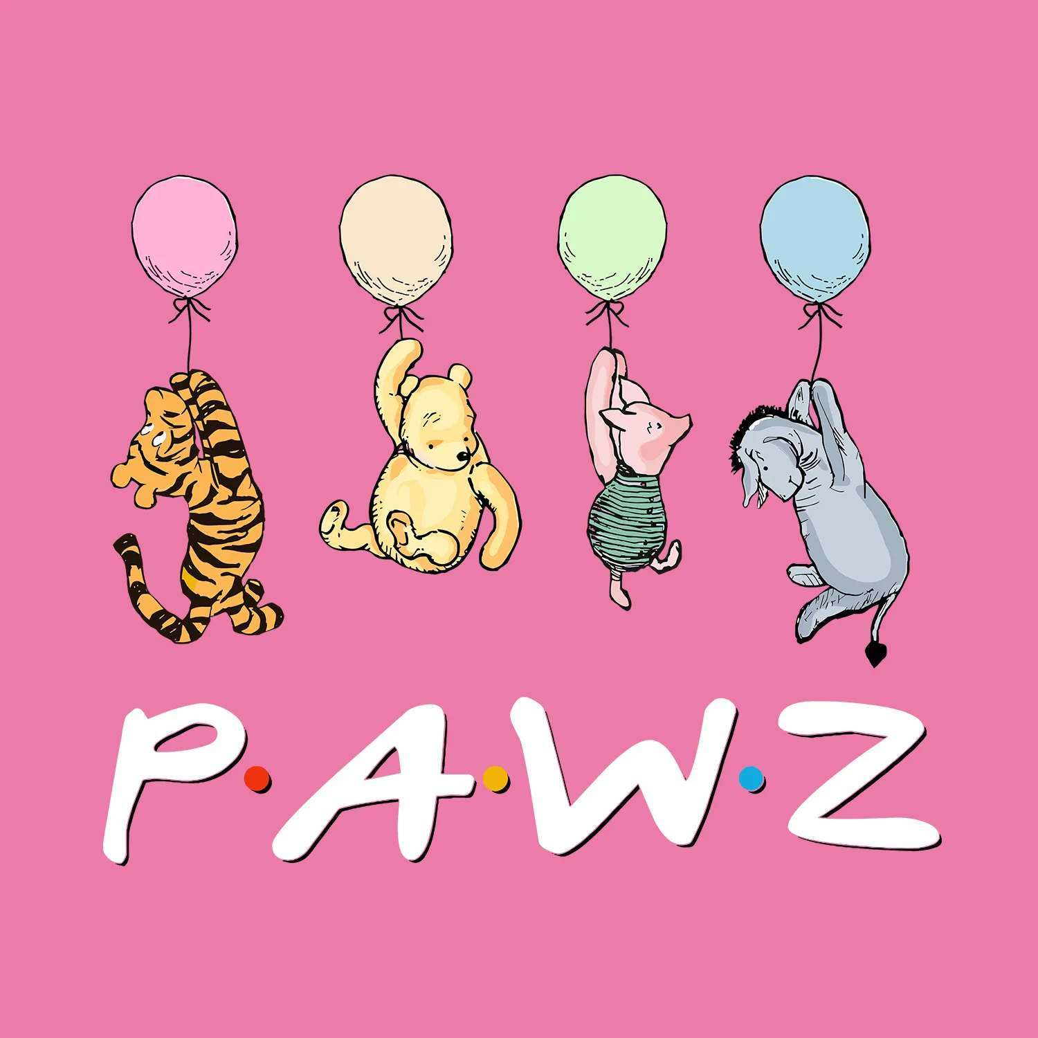 Best Friends - Hot Pink (Front Print) (Adult Hoodie) Limited Edition sold by PAWZ product image thumbnail 2