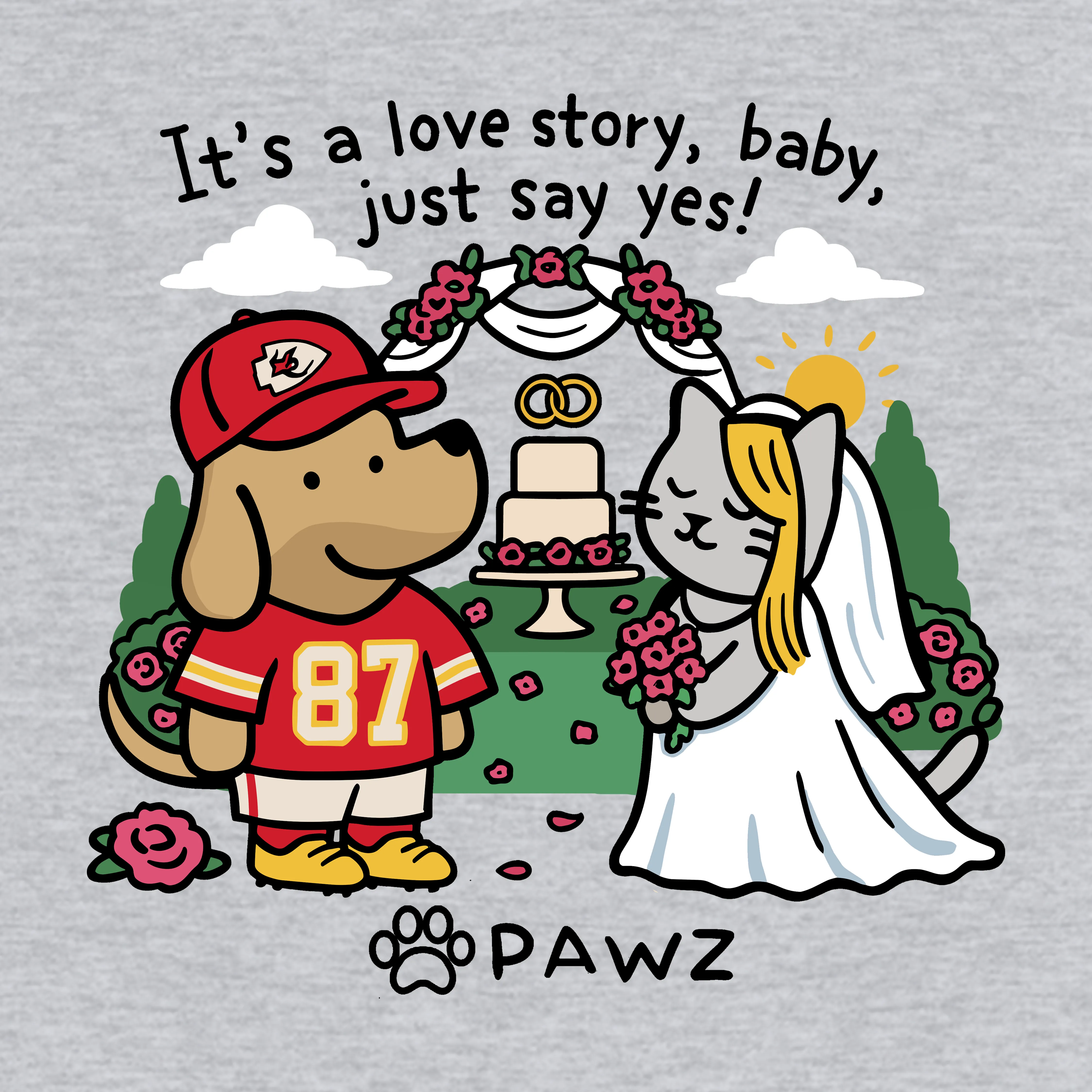 Love Story - Sports Grey (Adult Hoodie) sold by PAWZ product image thumbnail 3
