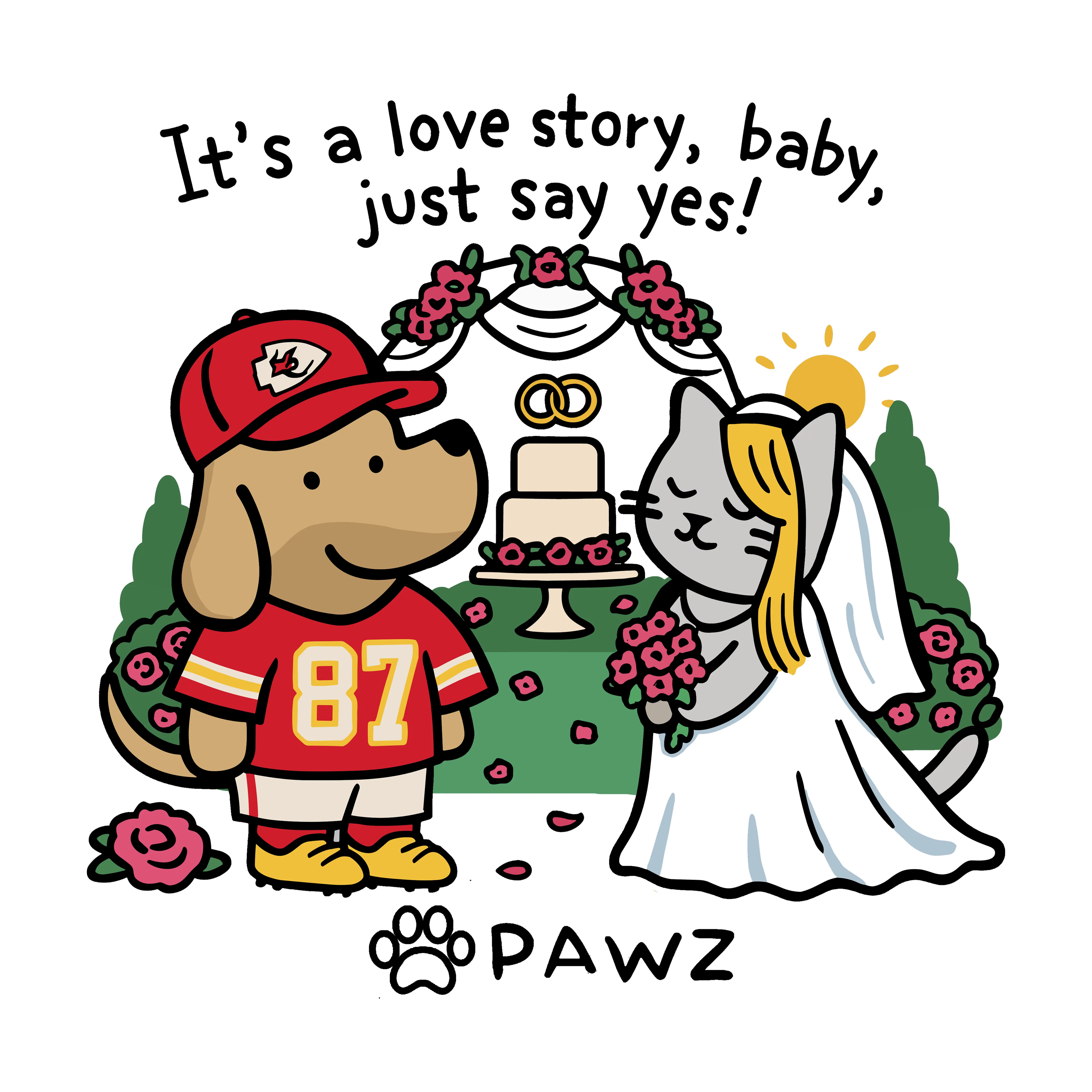 Love Story - White (Adult Hoodie) sold by PAWZ product image thumbnail 3