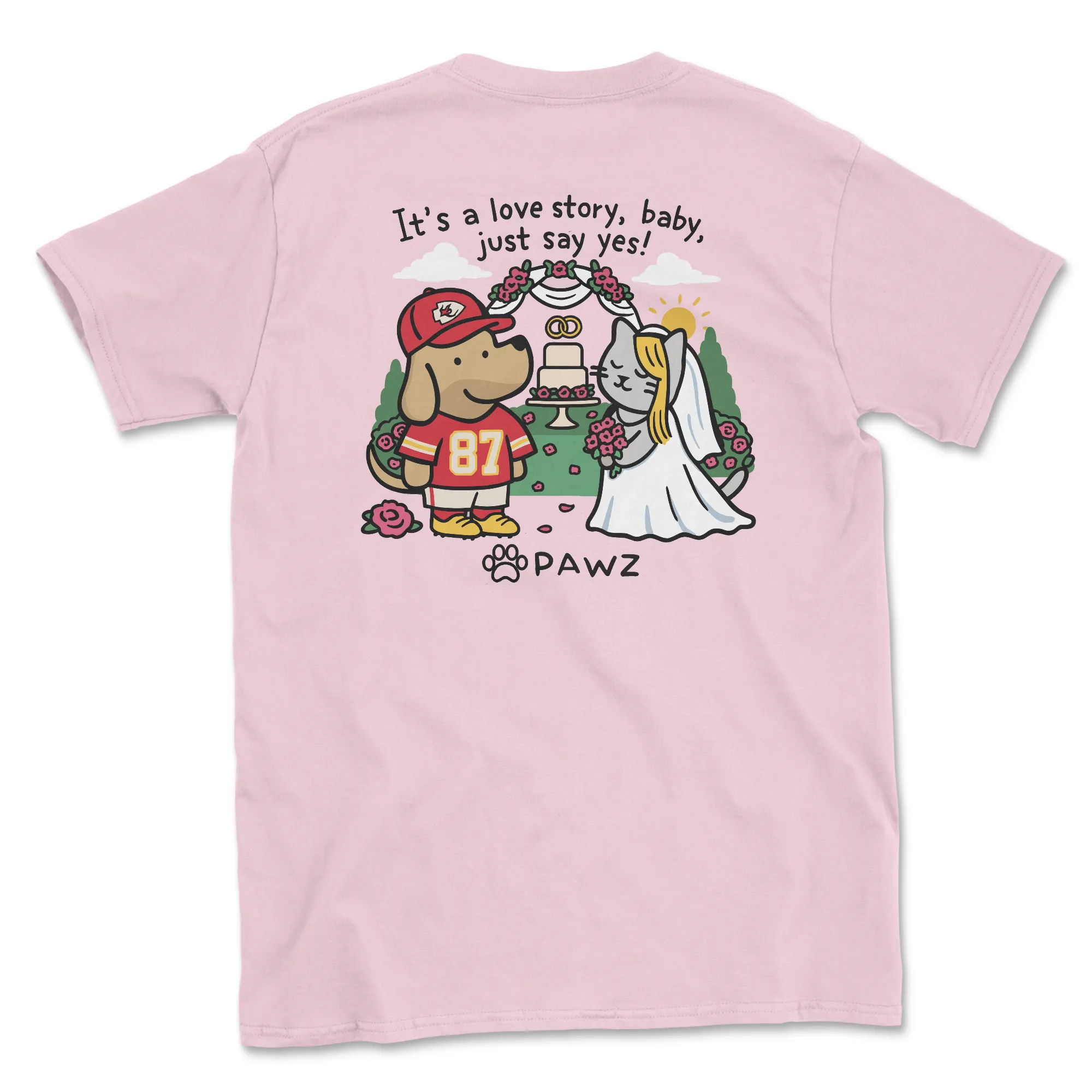 Love Story - (Light Pink) (Adult Short Sleeve T-Shirt) sold by PAWZ