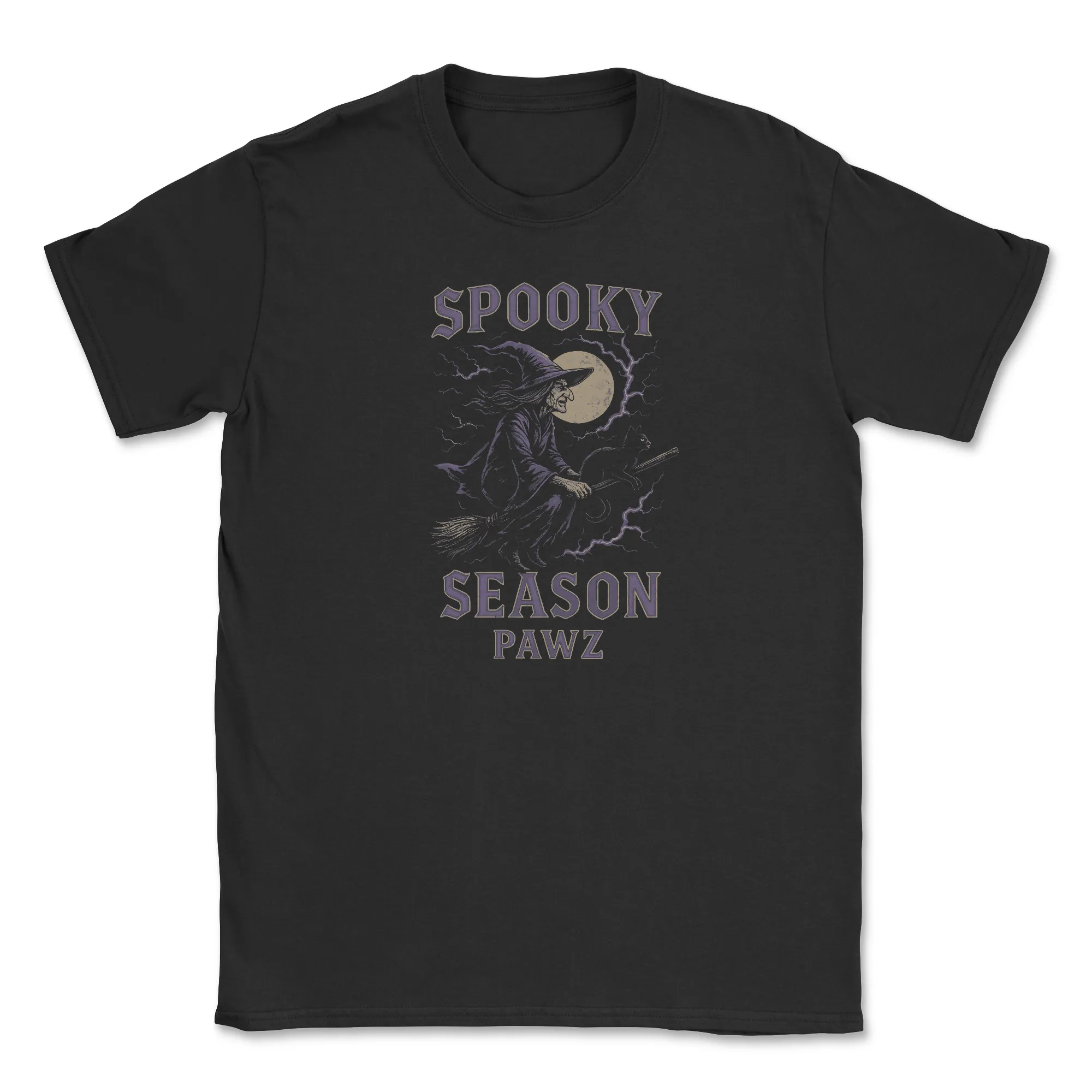 Spooky Season Witch (Front Print) (Adult Short Sleeve T-Shirt) sold by PAWZ