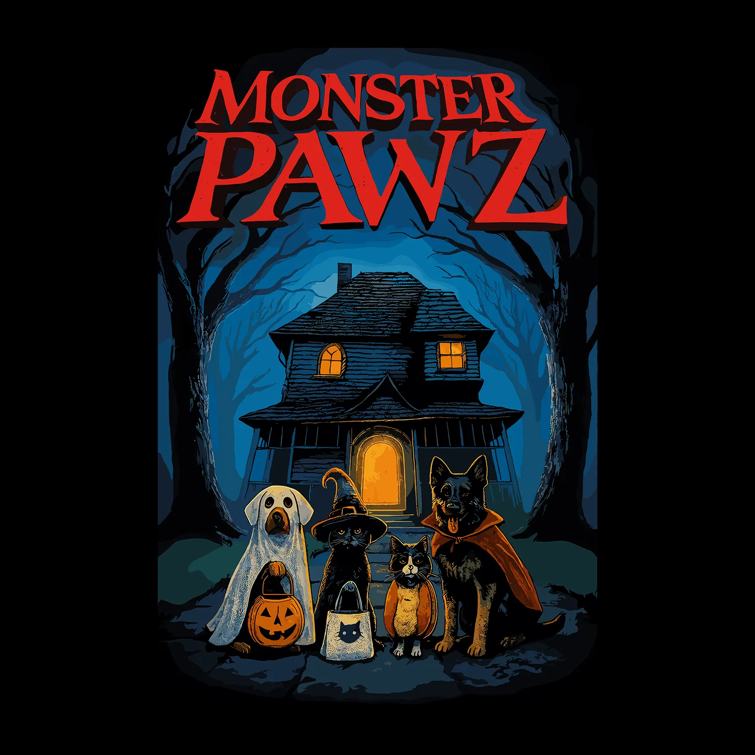 Monster Pawz (Back Print) (Adult Short Sleeve T-Shirt) sold by PAWZ product image thumbnail 3