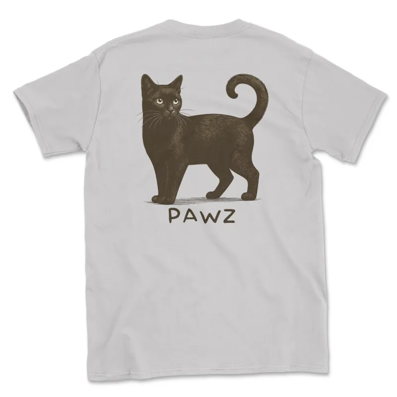 American Short Hair Black Cat (Adult Short Sleeve T-Shirt) sold by PAWZ