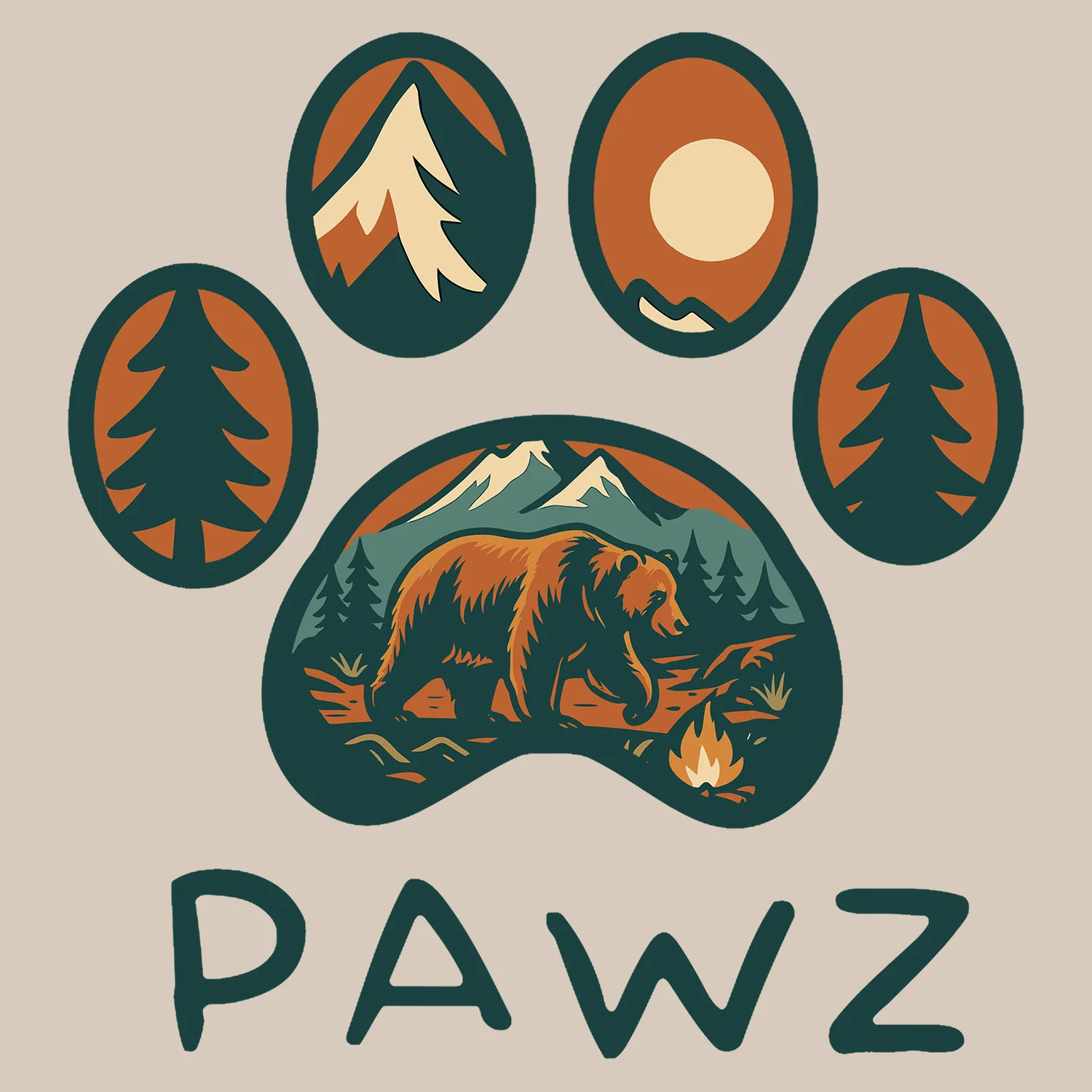 Bear Tracks (Adult Hoodie) sold by PAWZ product image thumbnail 3