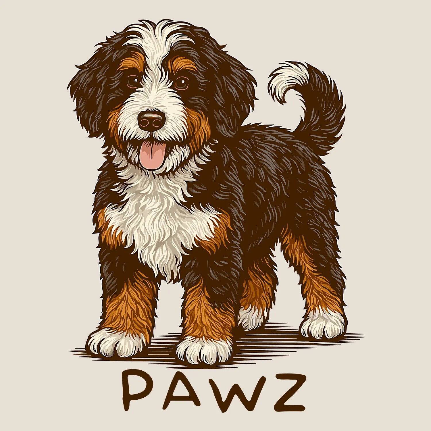 Bernedoodle (Adult Short Sleeve T-Shirt) sold by PAWZ product image thumbnail 3