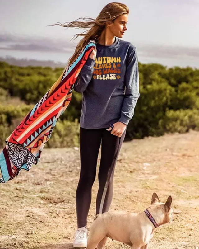 Autumn Leaves & Dog Walks Please Long Sleeve sold by PAWZ