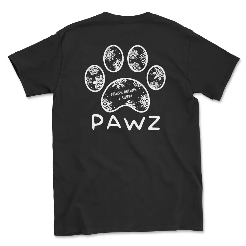Pawsy, Autumn & Sierra Snowflake (Adult Short Sleeve T-Shirt) sold by PAWZ