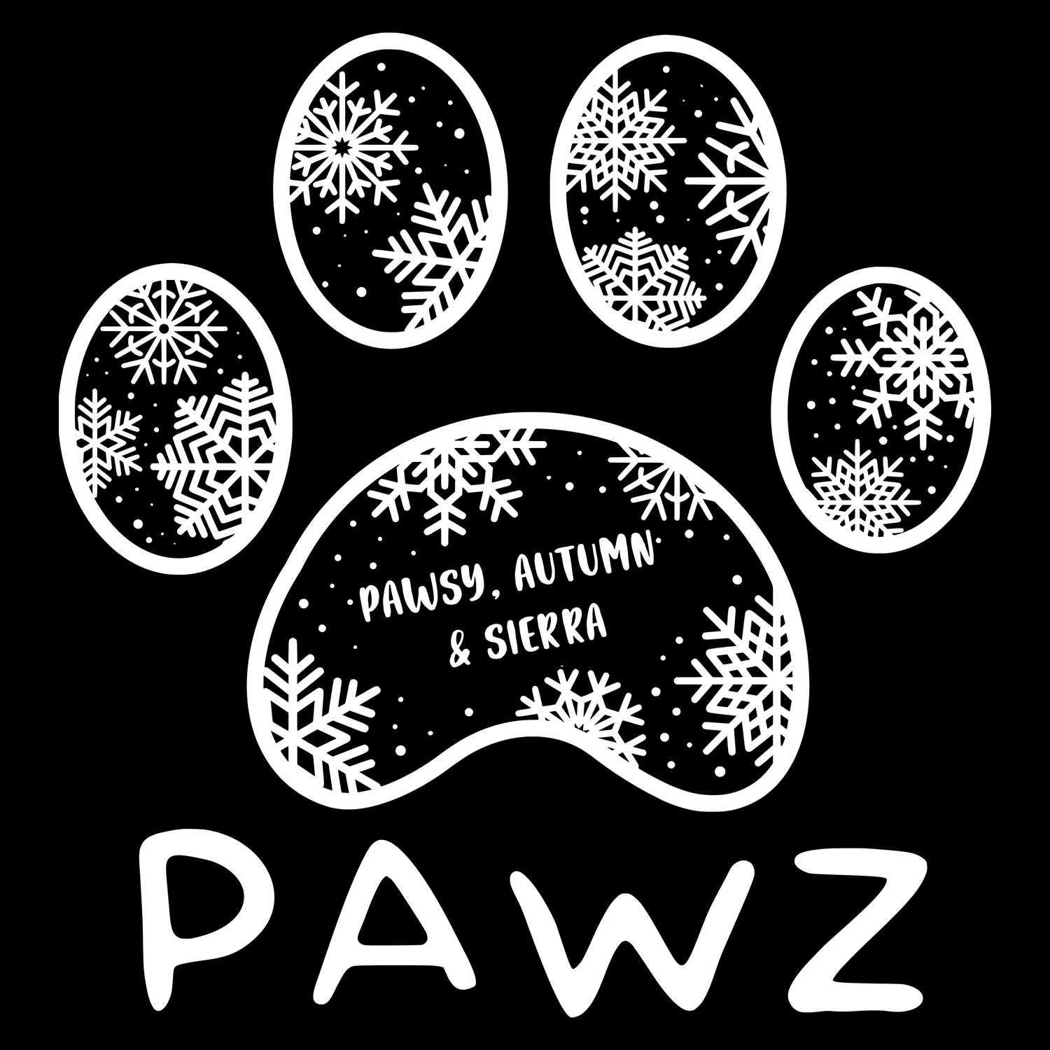 Pawsy, Autumn & Sierra Snowflake (Adult Hoodie) sold by PAWZ product image thumbnail 3