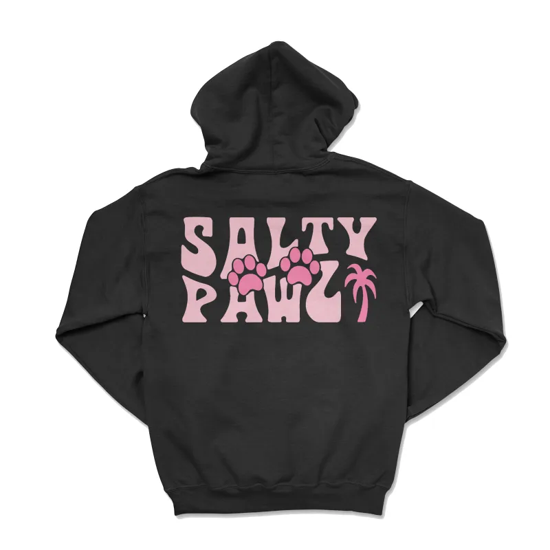 Salty Pawz Black/Pink (Adult Hoodie) (Super Sale) sold by PAWZ