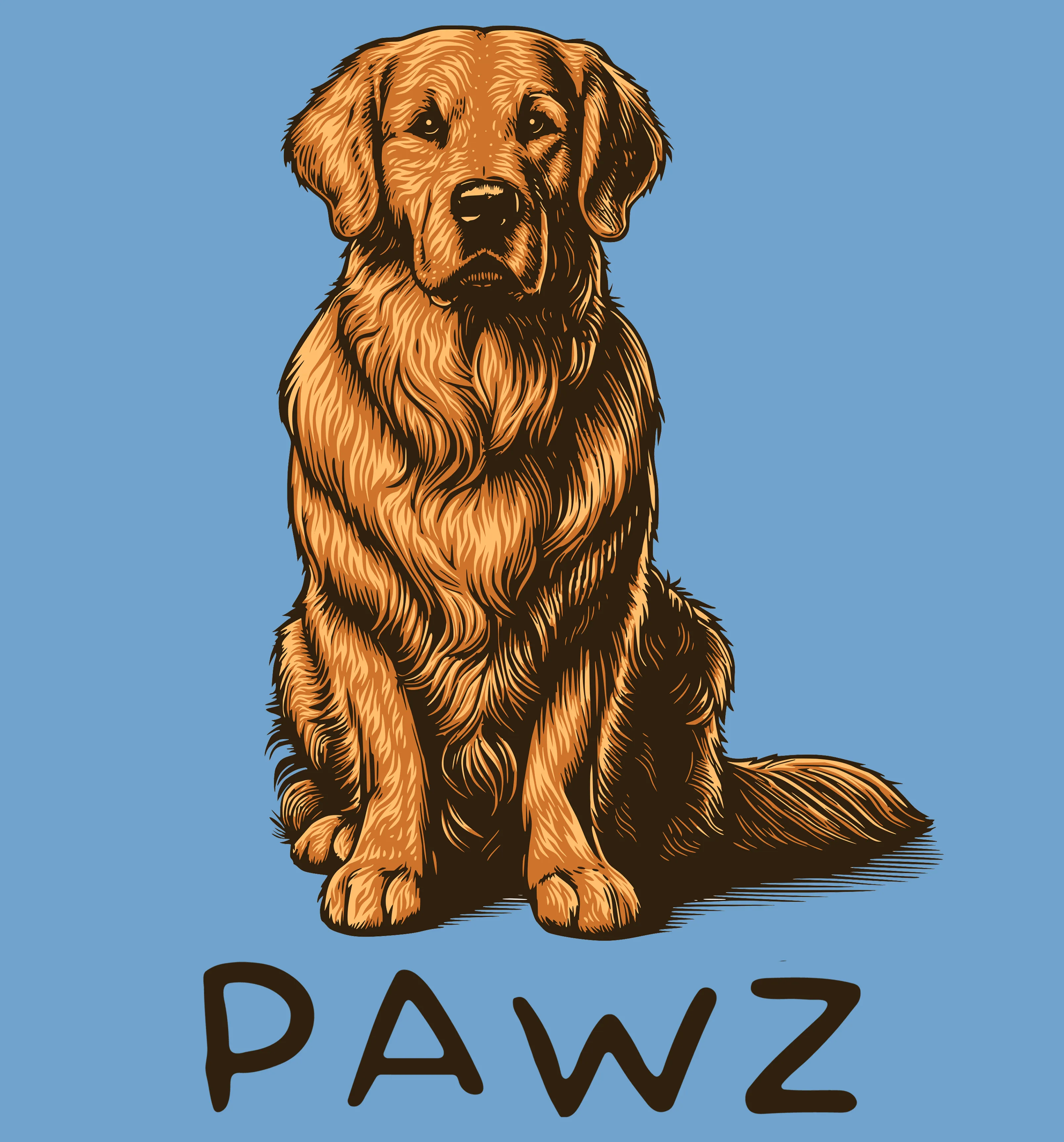 Golden Retriever (Adult Short Sleeve T-Shirt) (Super Sale) sold by PAWZ product image thumbnail 3