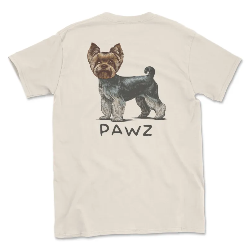 Yorkie - Natural (Adult Short Sleeve T-Shirt) (Super Sale) sold by PAWZ