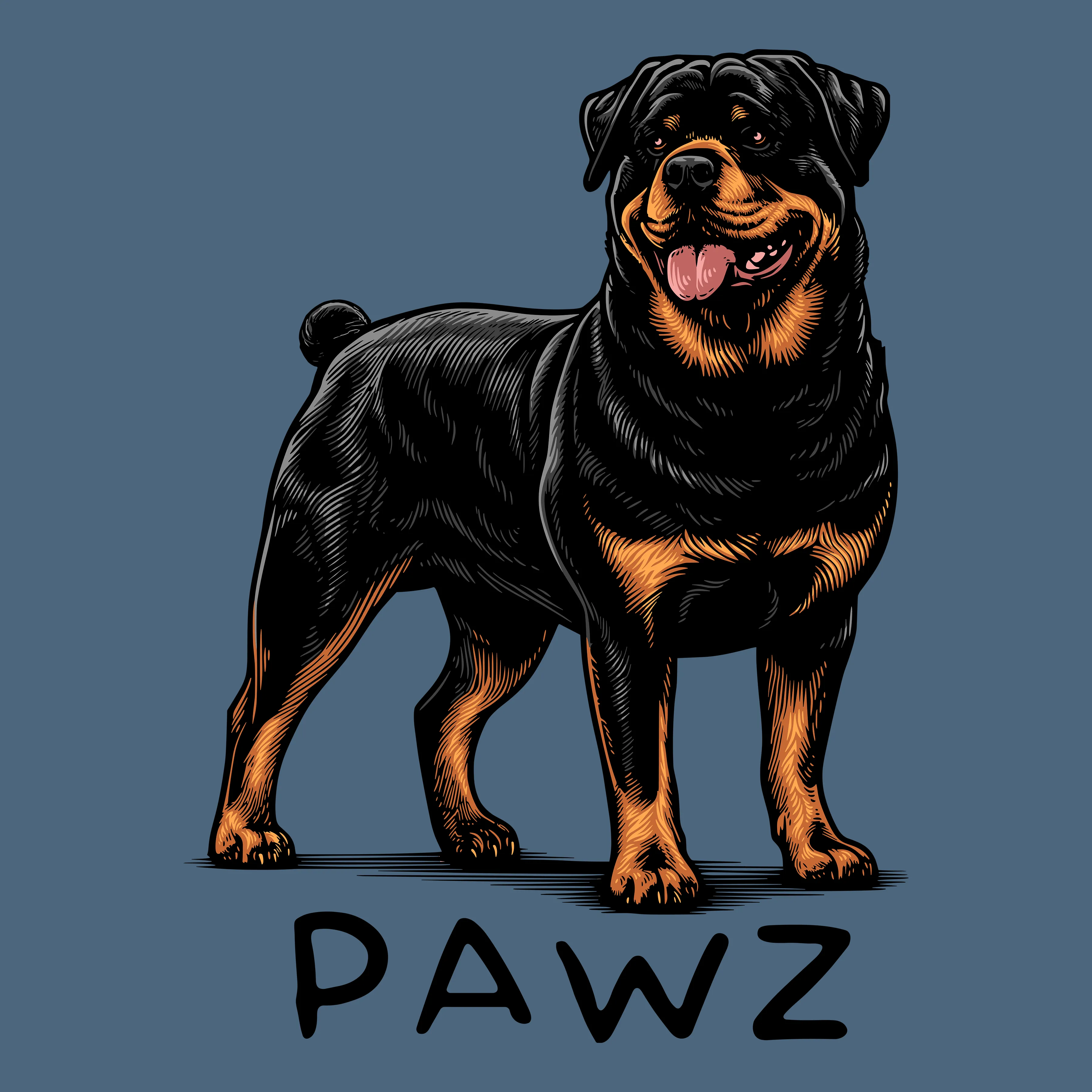 Rottweiler Nub (Adult Short Sleeve T-Shirt) sold by PAWZ product image thumbnail 3