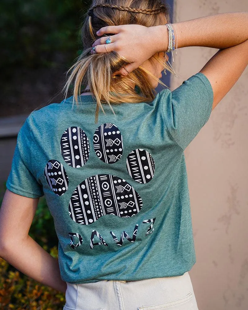 Boho Tribal Heather Green Tee sold by PAWZ
