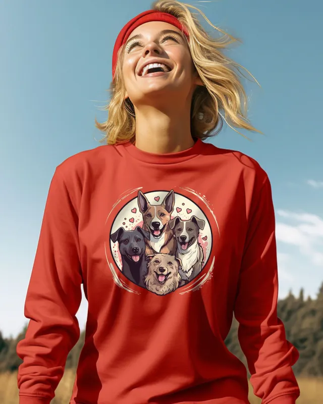 My Valentine Is All The Dogs v2 Red Long Sleeve sold by PAWZ