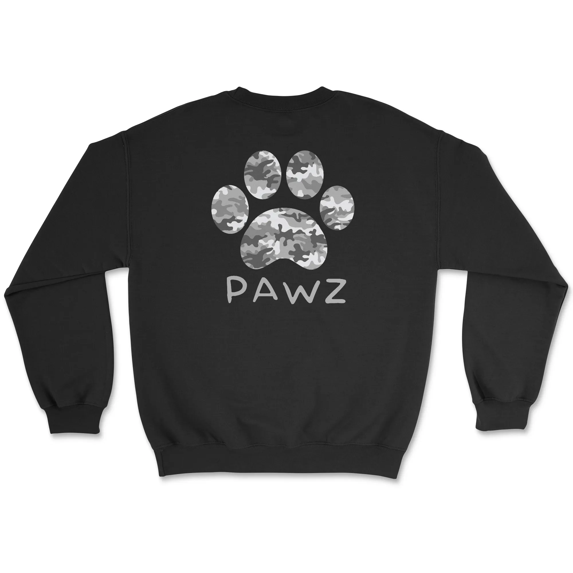 Grey Camo (Adult Crewneck) sold by PAWZ