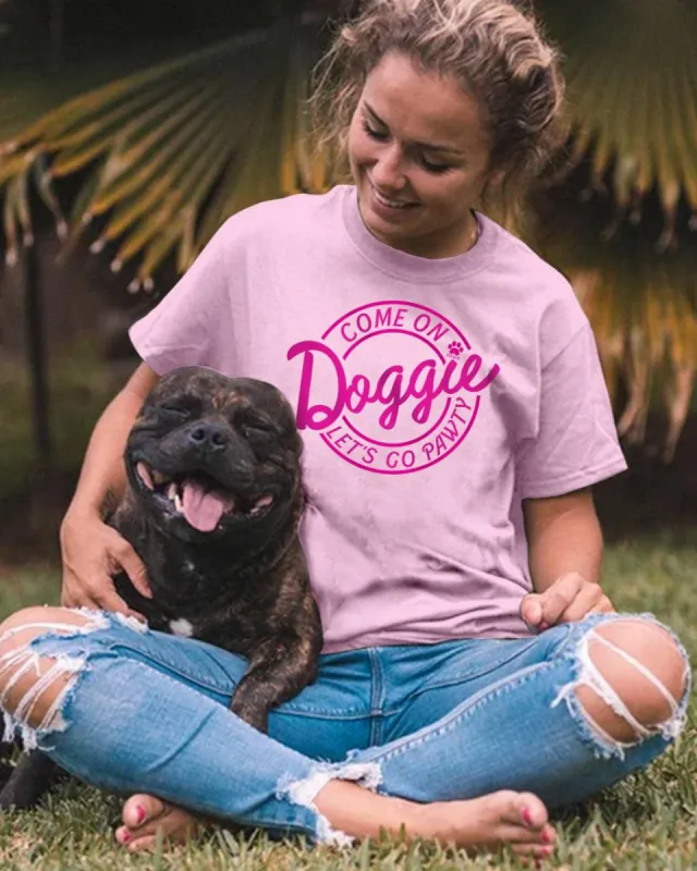 Come On Doggie Let's Go Pawty Tee sold by PAWZ