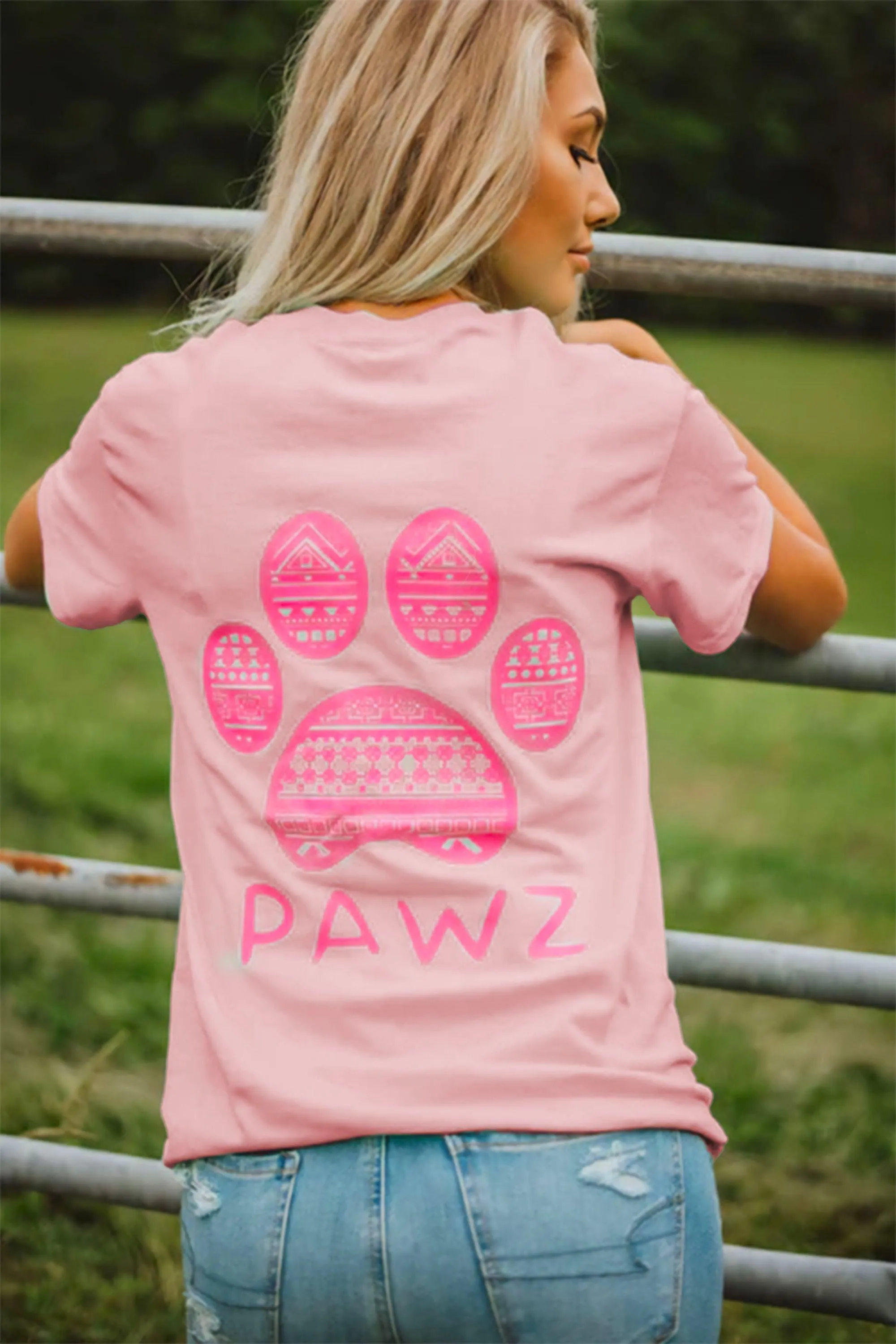 Pink Tribal Tee sold by PAWZ product image thumbnail 3