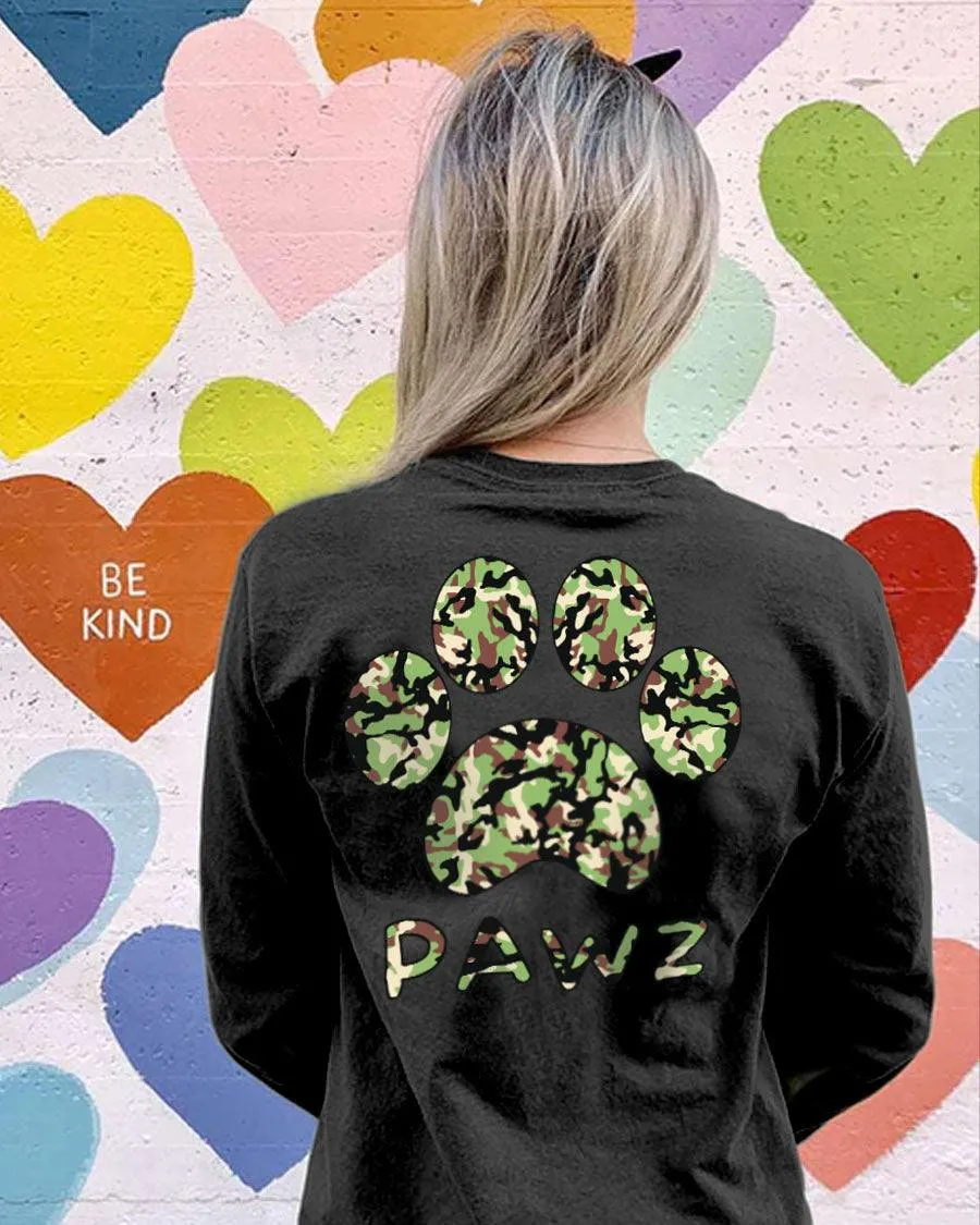 Camo Print Long Sleeve T-Shirt sold by PAWZ