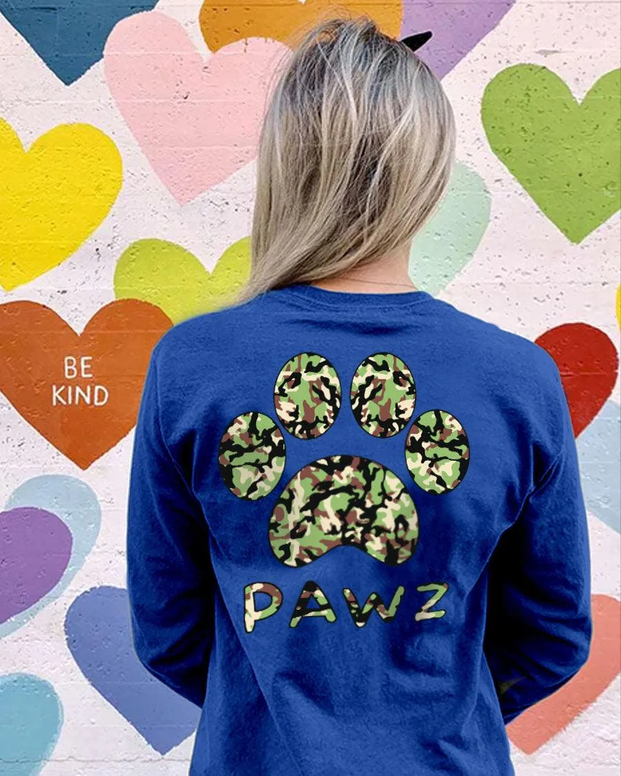 Camo Print Long Sleeve T-Shirt sold by PAWZ product image thumbnail 3