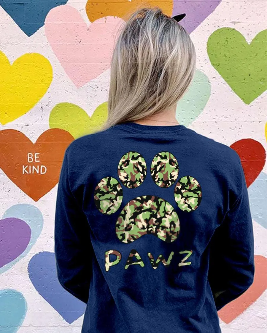 Camo Print Long Sleeve T-Shirt sold by PAWZ product image thumbnail 2