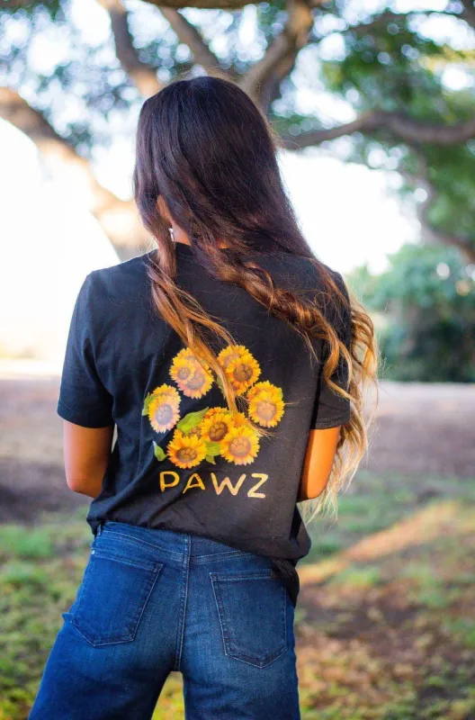 Sunflower Bouquet Black Tee sold by PAWZ