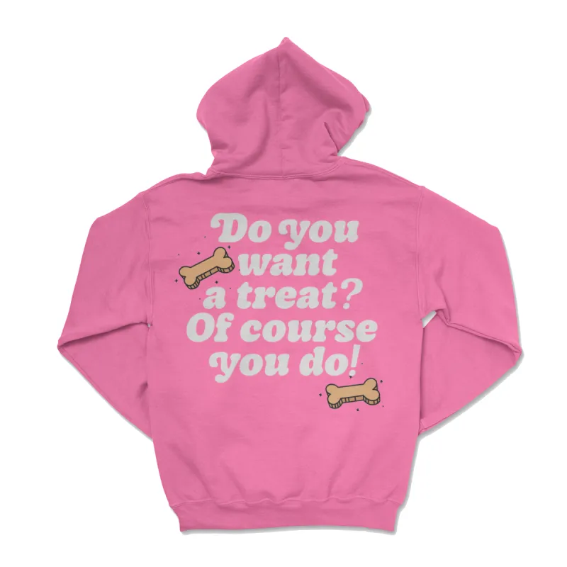 Dog Treatz - Pink/ Grey (Adult Hoodie) sold by PAWZ