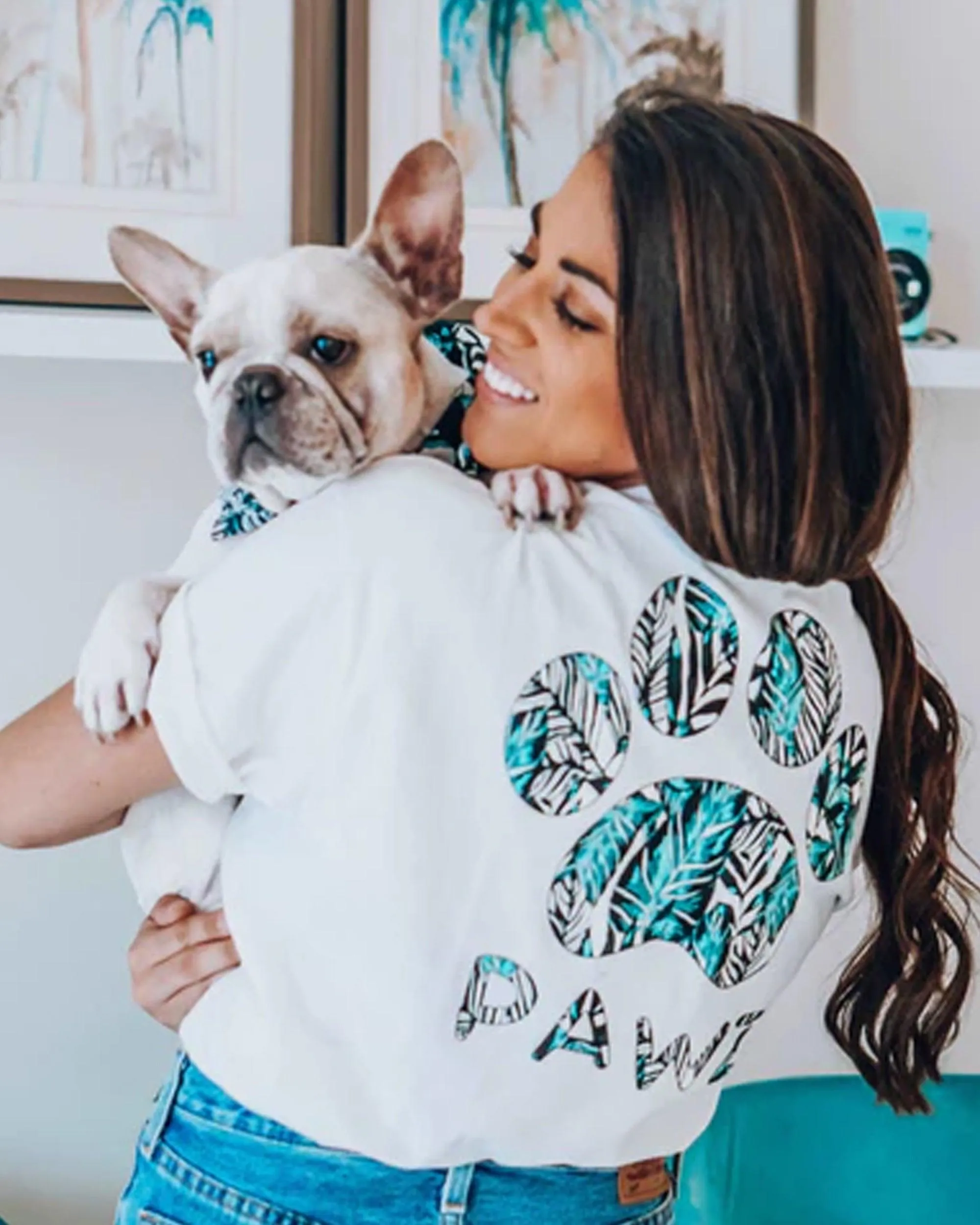 Palm Print White Tee sold by PAWZ